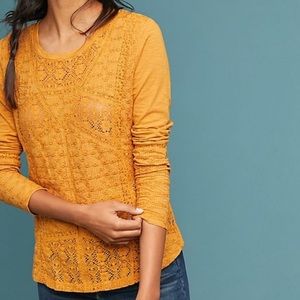 Anthropologie golden rod eyelet top